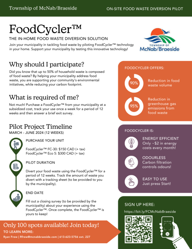 FoodCycler Program Garbage and Recycling Municipal Services Township of McNab/Braeside